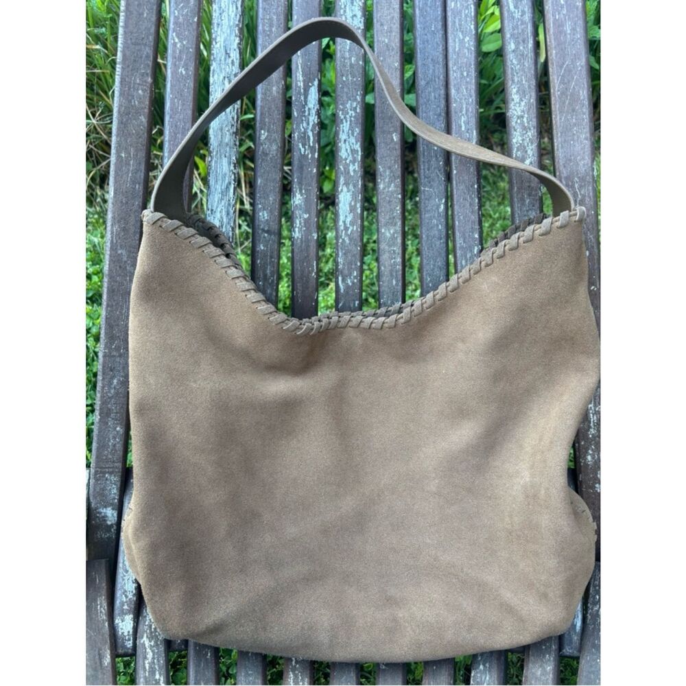 TORY BURCH Marion River Rock Suede Hobo Bag - Picture 5 of 10